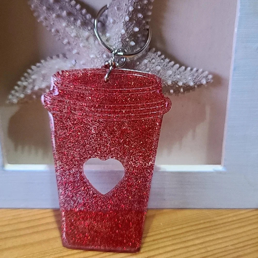 cup resin keychain